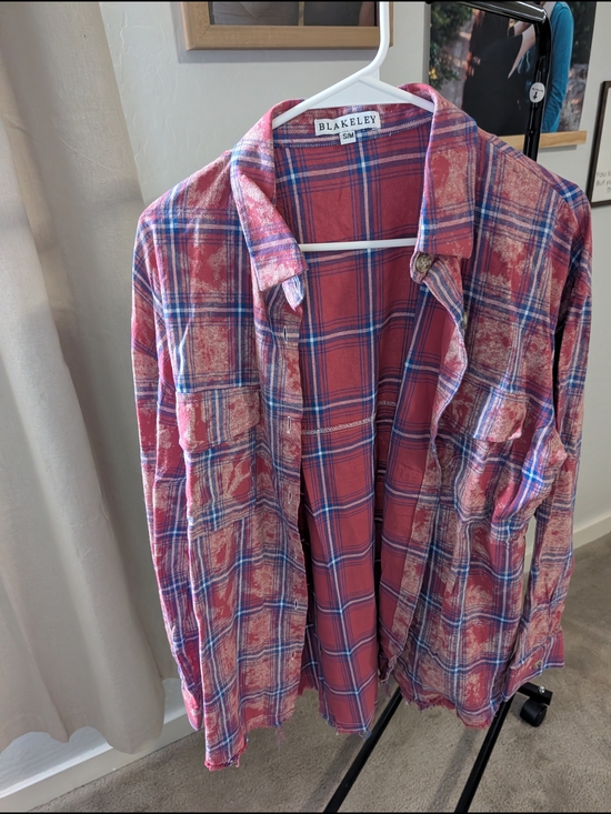 Blakely Tops - Red/pink Plaid Button-Up Shirt